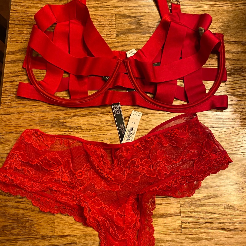 Super sexy bra 36 DDD and sexy cheeky panties small. Never worn. Brand New